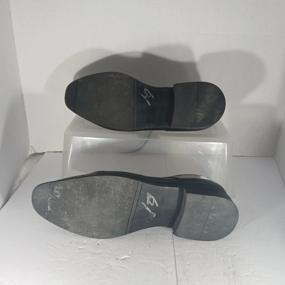 Calvin Klein Ramses Oxford Shoes 8 Black Leather Formal Business Dressy X1623